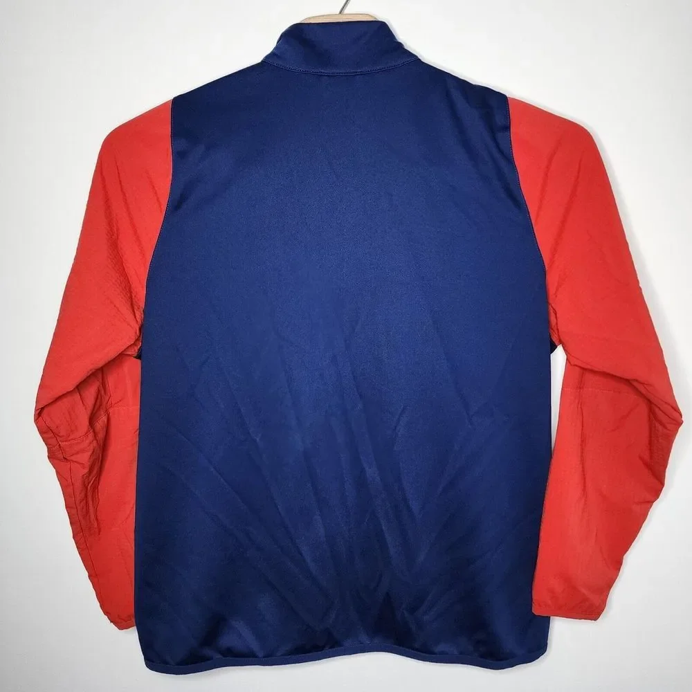 Nike Dri-Fit Men's‎ Full Zip Windbreaker Jacket XL Standard Fit Navy Blue Orange